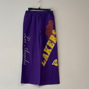NBA Purple Wide Leg Pants with Lakers Design